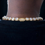 10mm Clustered Tennis Chain In 18k Gold Plated ZUU KING