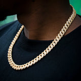 10mm Iced Prong Cuban Chain In 18k Gold Plated ZUU KING