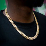 10mm Iced Prong Cuban Chain In 18k Gold Plated ZUU KING