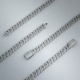 10mm Iced Prong Cuban Chain In White Gold Plated ZUU KING