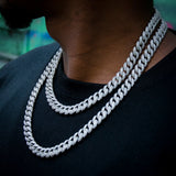 10mm Iced Prong Cuban Chain In White Gold Plated ZUU KING