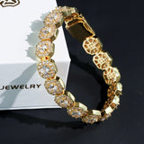 10mm Round Diamond Tennis Bracelet In 18k Gold Plated ZUU KING
