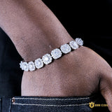 10mm Round Diamond Tennis Bracelet In 18k White Gold Plated ZUU KING