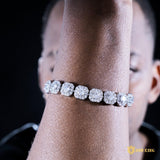 10mm Round Diamond Tennis Bracelet In 18k White Gold Plated ZUU KING