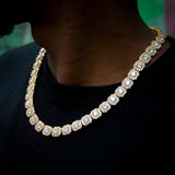 10mm Round Diamond Tennis Chain In 18k Gold Plated ZUU KING