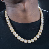 10mm Round Diamond Tennis Chain In 18k Gold Plated ZUU KING