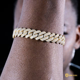 12mm 2-row Pointed Cuban Bracelet In 18k Gold Plated ZUU KING