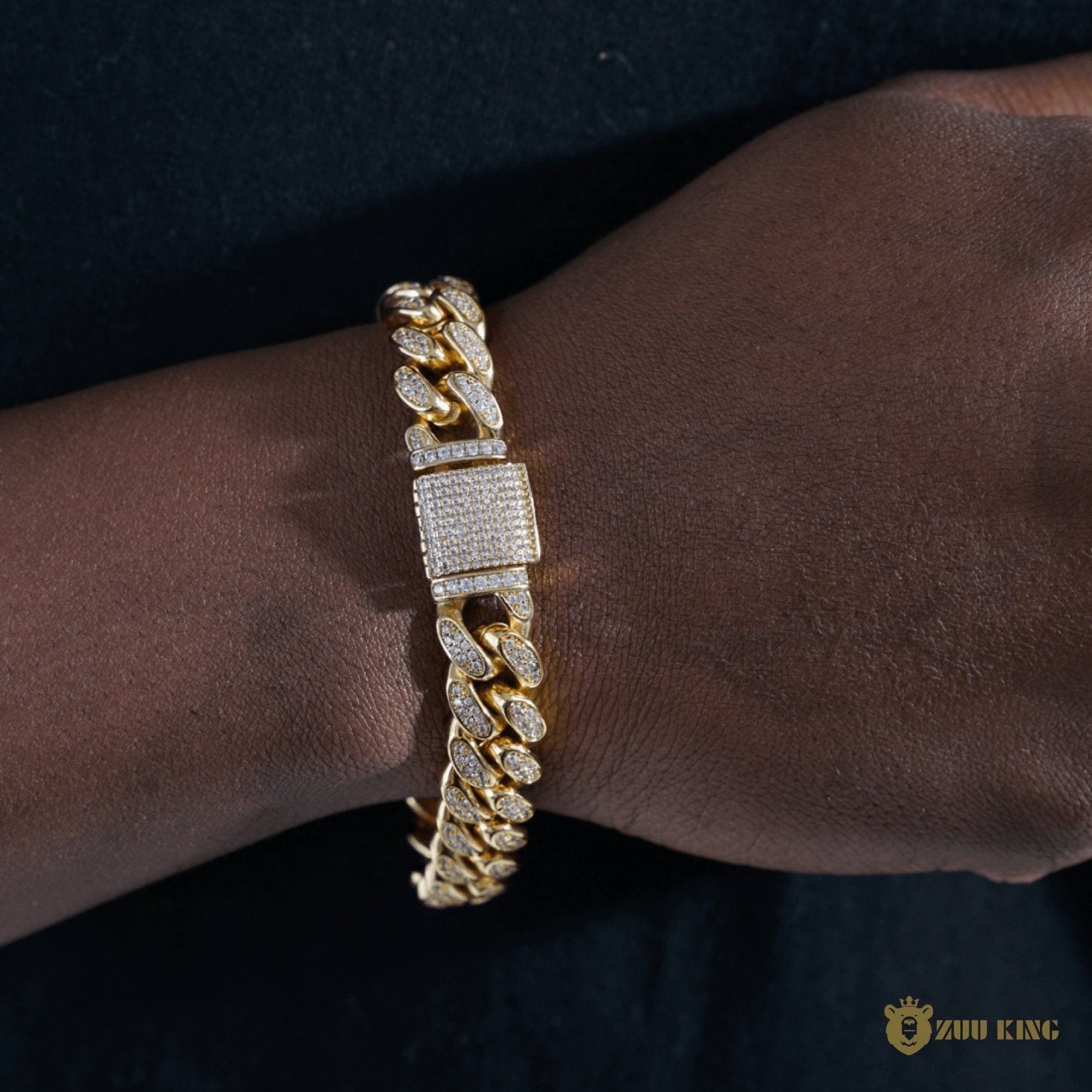 12mm Classic Cuban Bracelet In 18k Gold Plated ZUU KING