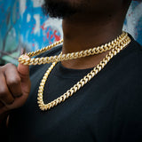 12mm Classic Cuban Chain In 18k Gold Plated ZUU KING