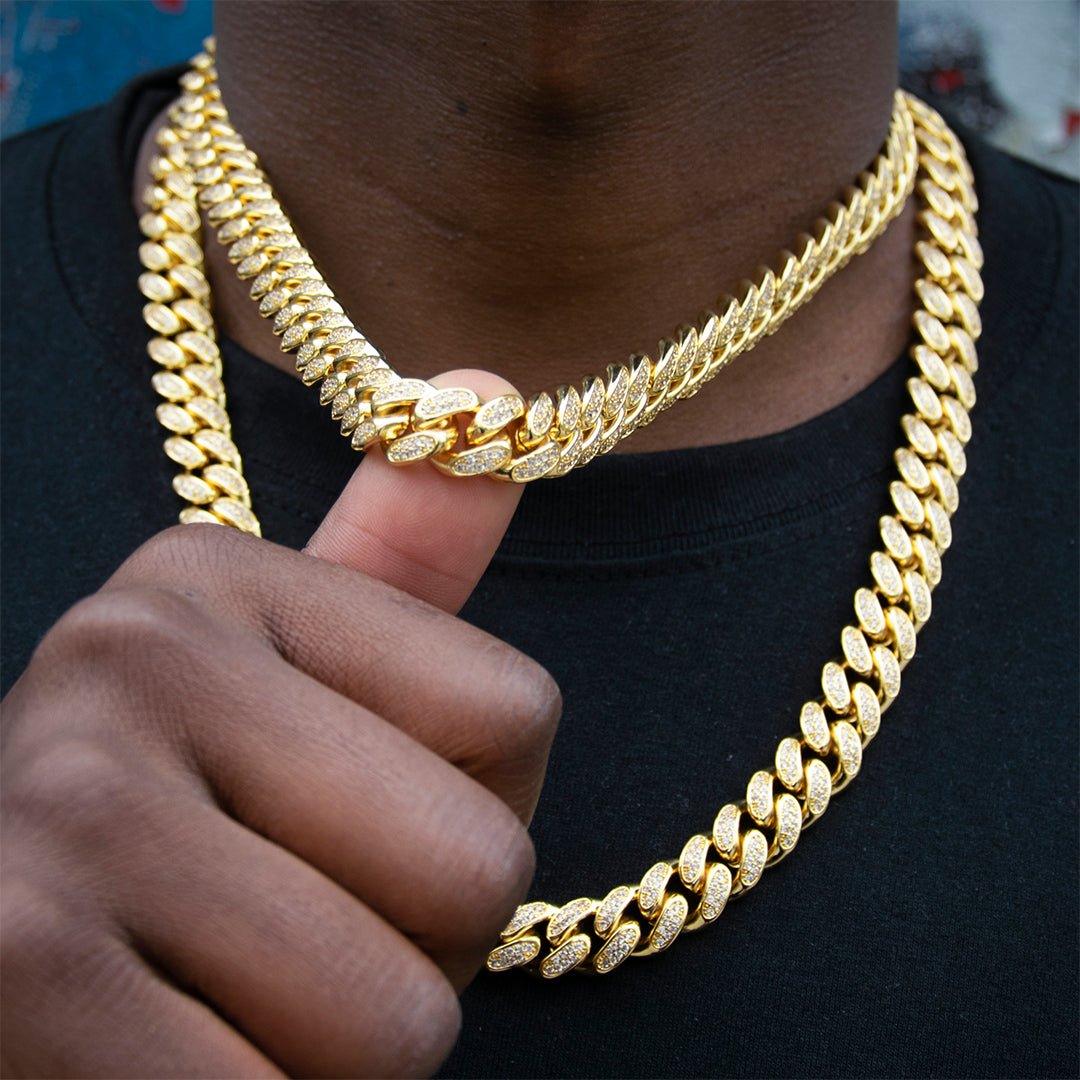 12mm Classic Cuban Chain In 18k Gold Plated ZUU KING