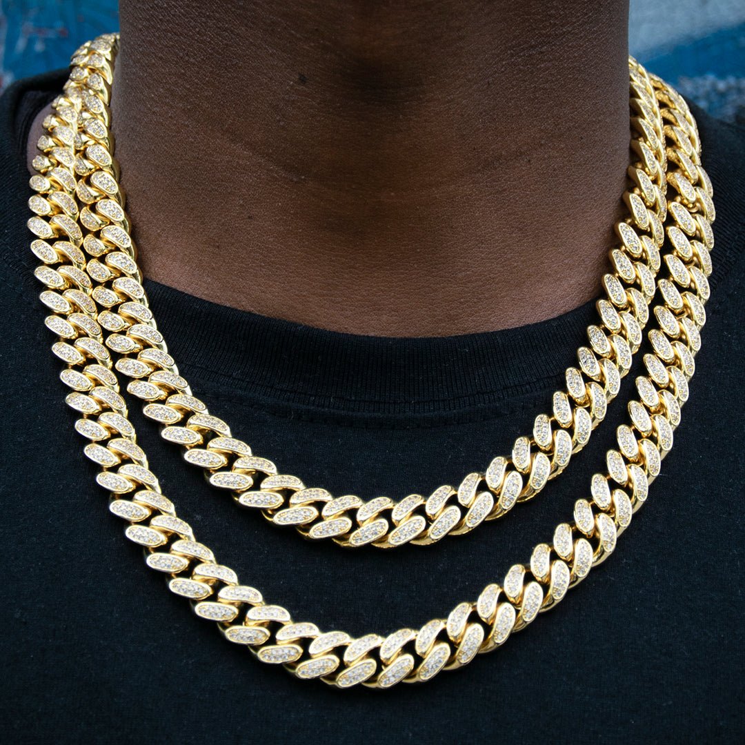 12mm Classic Cuban Chain In 18k Gold Plated ZUU KING