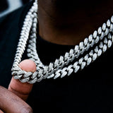 12mm Classic Cuban Chain In White Gold Plated ZUU KING