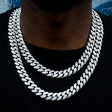 12mm Classic Cuban Chain In White Gold Plated ZUU KING