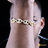 12mm Ice Pig Nose Cuban Bracelet In 18k Gold Plated ZUU KING