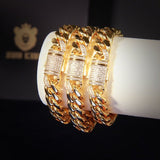 12mm No-stone Miami Cuban Bracelet In Gold Plated ZUU KING