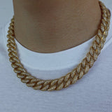 14mm 3-row Bubble Iced Cuban Chain In 18k Gold Plated ZUU KING