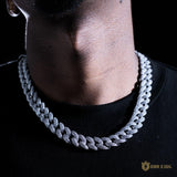 14mm 3-row Bubble Iced Cuban Chain In 18k White Gold Plated ZUU KING