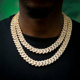 14mm Iced Prong Cuban Chain In 18k Gold Plated ZUU KING