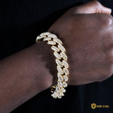 15.5mm 2022 New Baguette  Cuban Bracelet In 18k Gold Plated ZUU KING