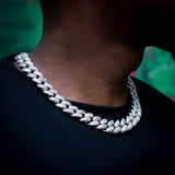 15.5mm 2022 New Baguette  Cuban Chain In 18k White Gold Plated ZUU KING