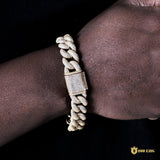 15mm 5-row Iced Cuban Bracelet In 18k Gold ZUU KING