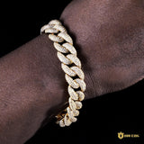 15mm 5-row Iced Cuban Bracelet In 18k Gold ZUU KING