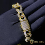 15mm Iced Geometry Cuban Bracelet In 18k Gold ZUU KING