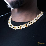 15mm Iced Geometry Cuban Chain In 18k Gold ZUU KING