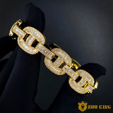 15mm New Iced Splicing Cuban Bracelet In 18k Gold ZUU KING