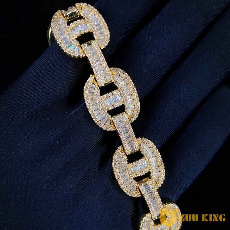 15mm New Iced Splicing Cuban Chain + Bracelet Set ZUU KING