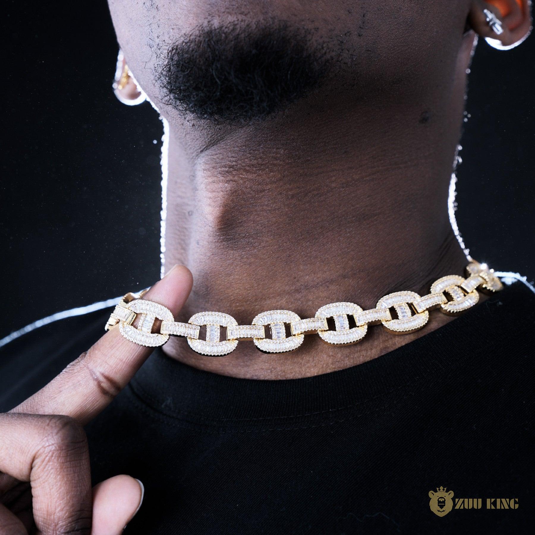 15mm New Iced Splicing Cuban Chain In 18k Gold ZUU KING