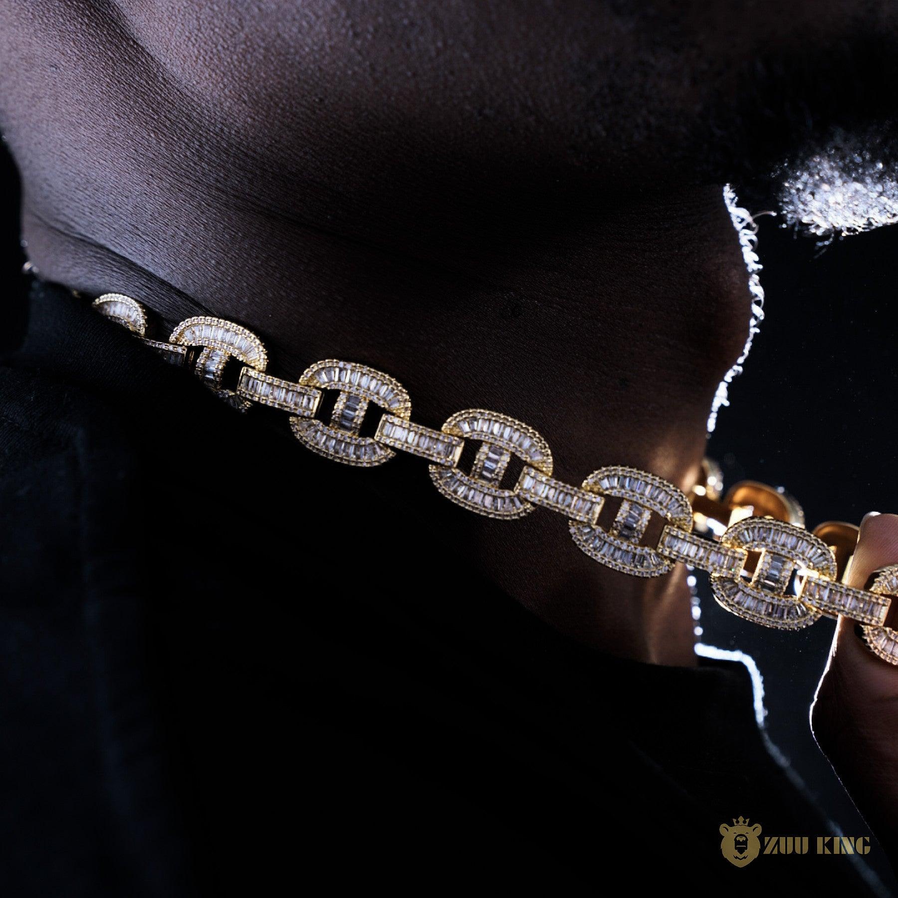 15mm New Iced Splicing Cuban Chain In 18k Gold ZUU KING