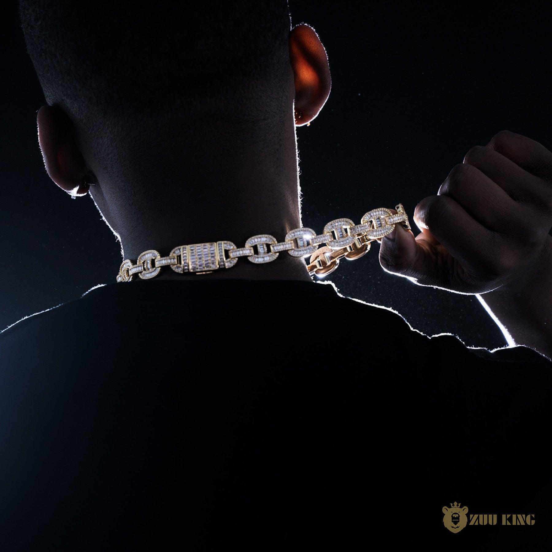 15mm New Iced Splicing Cuban Chain In 18k Gold ZUU KING