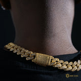 16mm Baguette & Round Cuban Chain In 18k Gold ZUU KING