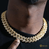 16mm Baguette & Round Cuban Chain In 18k Gold ZUU KING