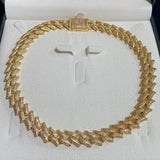 16mm Spiked Iced Cuban Chain In 18k Gold ZUU KING