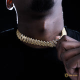 17mm Iced Square Ladder Cuban Chain In 18k Gold ZUU KING