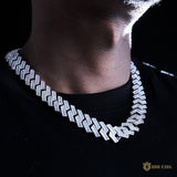 17mm Iced Square Ladder Cuban Chain In 18k White Gold ZUU KING