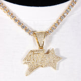 18k Gold 47 Iced Pendant ZUU KING