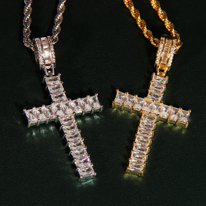 18k Gold Cz Cross Pendant ZUU KING