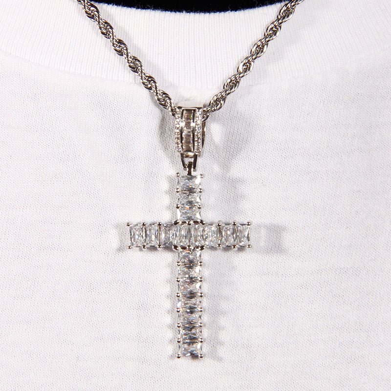 18k Gold Cz Cross Pendant ZUU KING