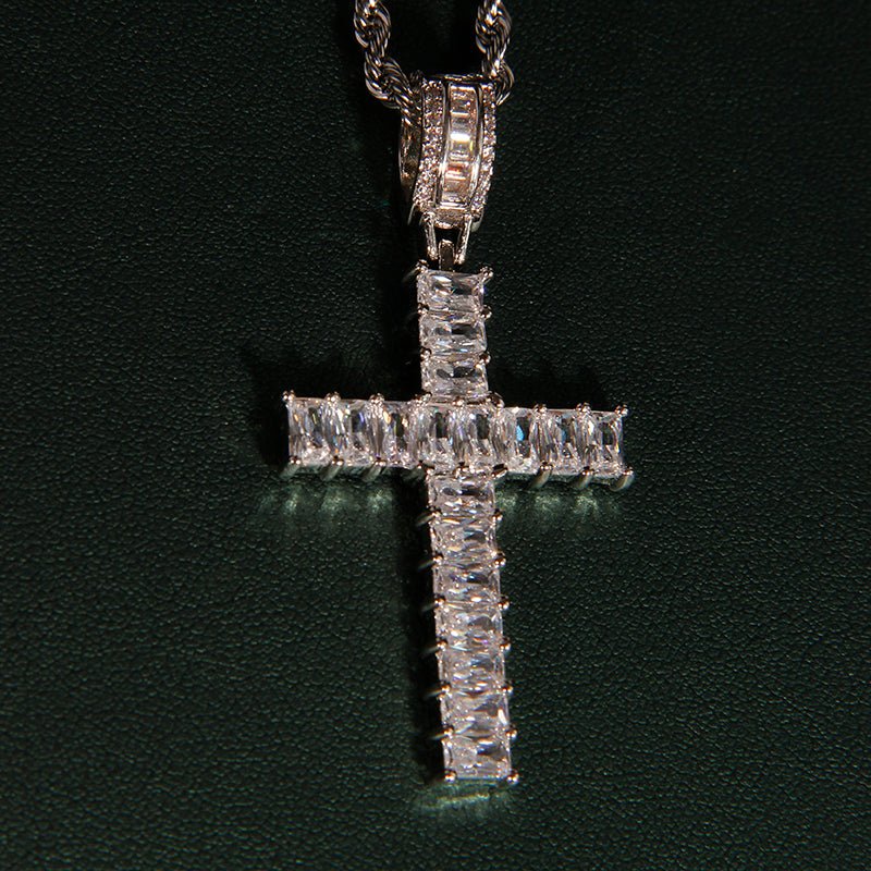 18k Gold Cz Cross Pendant ZUU KING