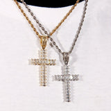 18k Gold Cz Cross Pendant ZUU KING