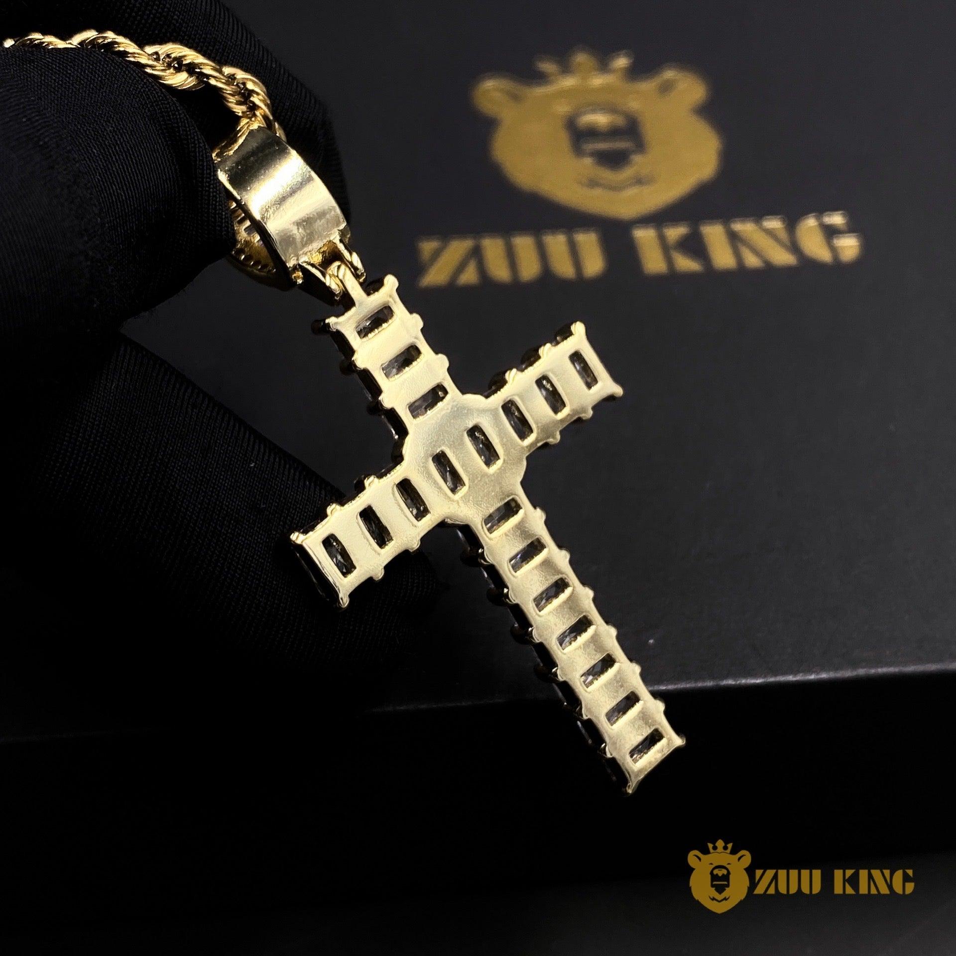 18k Gold Cz Cross Pendant ZUU KING