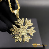 18k Gold Iced Snowflake Pendant ZUU KING