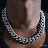 18mm 3-row Pointed Cuban Chain In 18k White Gold ZUU KING