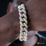 18mm 3d Bubble Iced Cuban Bracelet In Gold ZUU KING