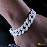 18mm 3d Bubble Iced Cuban Bracelet In White Gold ZUU KING