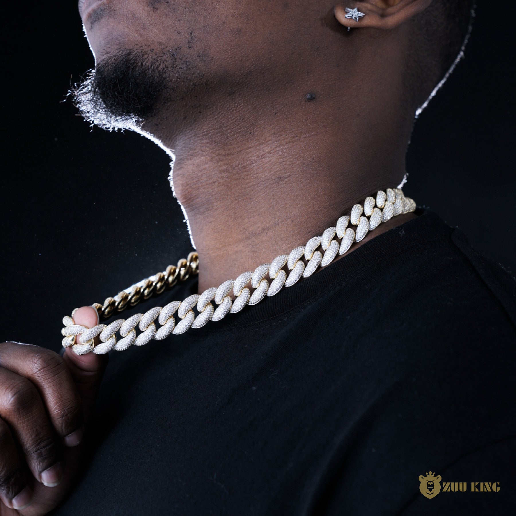 18mm 3d Bubble Iced Cuban Chain In 18k Gold ZUU KING