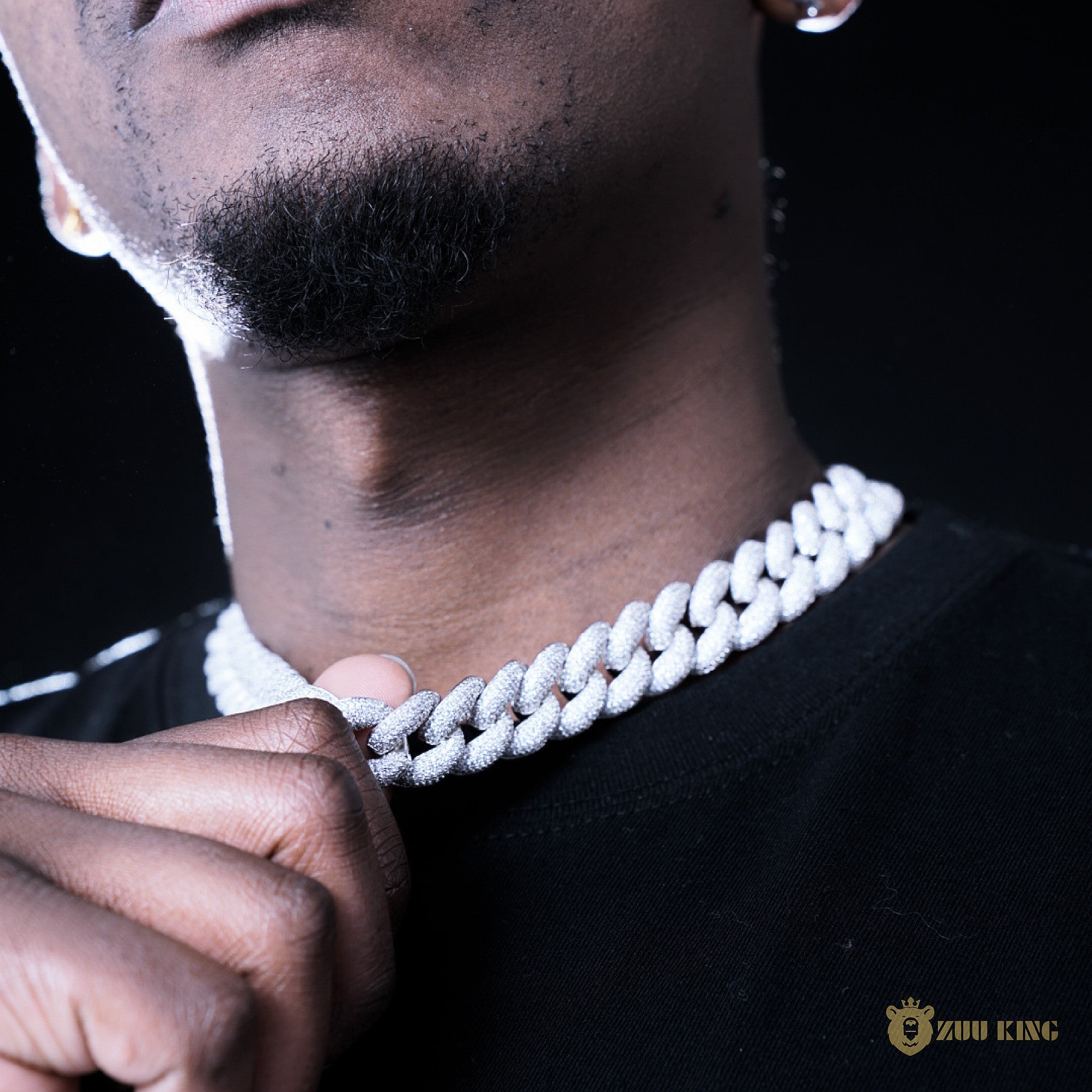 18mm 3d Bubble Iced Cuban Chain In 18k White Gold ZUU KING